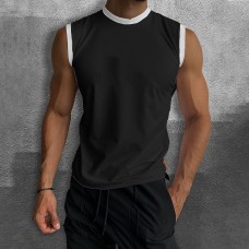 Men's Color Matching Simple Slim Fit Sleeveless