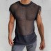 Men's Mesh Knit Fringed Sleeveless Tank Top