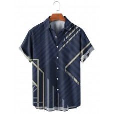 Men's Casual Fun Geometric Print Shirt 68764000X