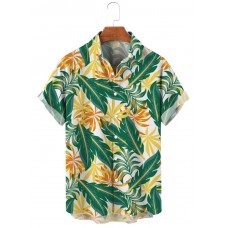 Men's Hawaiian Leaf Print Shirt 96182731X